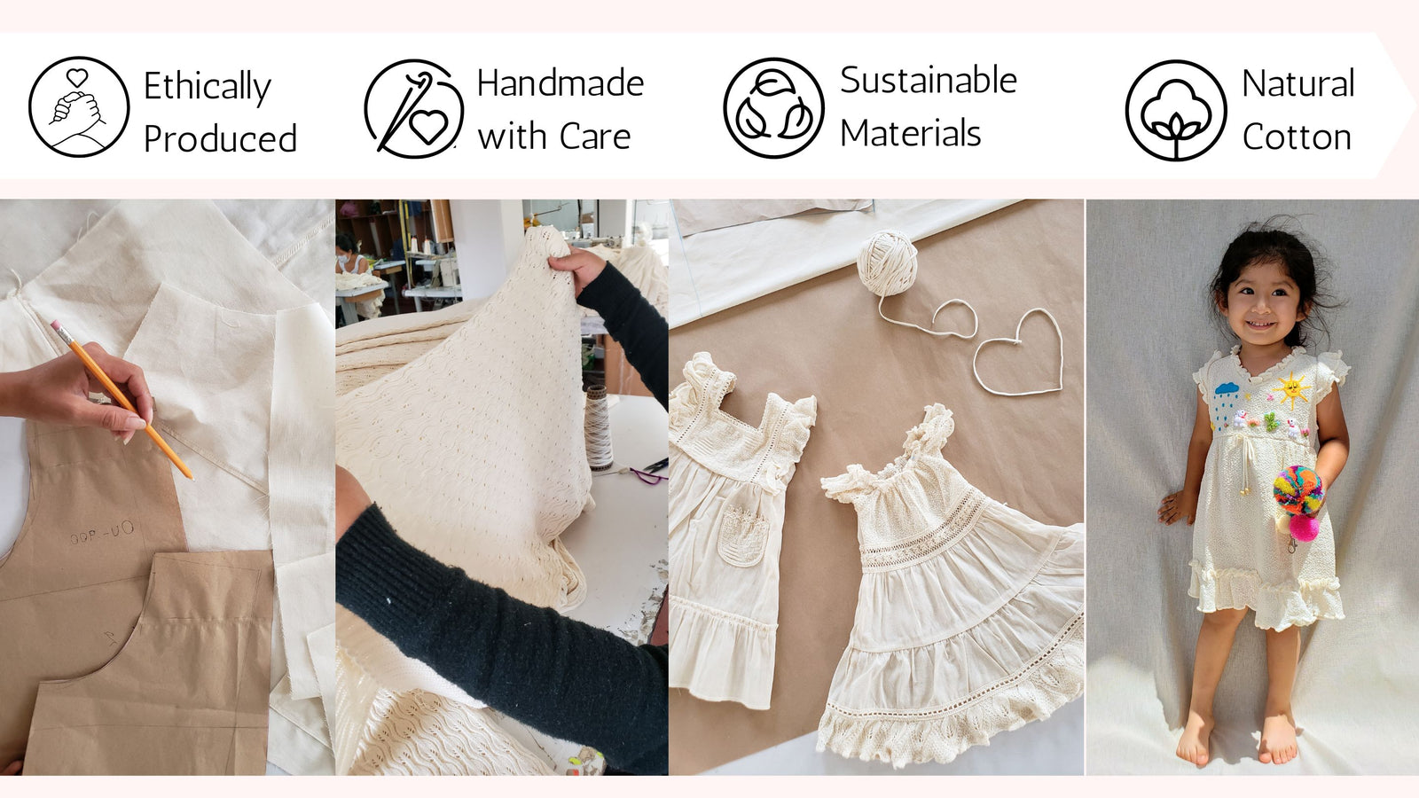 Liten Aventuris: Ethically Produced, Handmade with Care, Sustainable Materials, Natural Cotton. Liten Aventuris: Etiskt producerat, handgjort med omsorg, hĂĄllbara material, naturlig bomull.